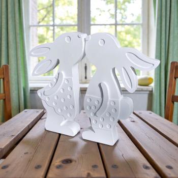 Preview: Hasenmädchen Hasenjunge Frühlingsdeko Hasenpaar Osterdeko aus Raysin - Artikel-Nr. 1100069